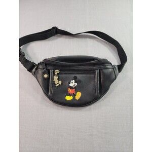 Disney Mickey Mouse Fanny Pack Black Waist Bag Vintage Style Belt Bag Travel...